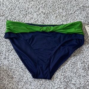 NWT Anne Cole Navy and Green Bikini Bottom